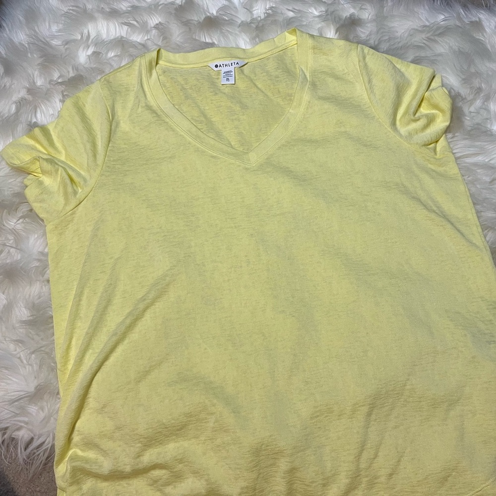 Athleta V Neck Top Yellow - Picture 2 of 3